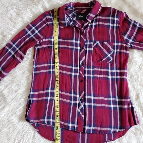 Rails Hunter Plaid Button-Down Shirt in Midnight Burgundy Size Medium - Picture 13 of 14